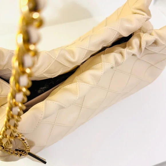 TORY BURCH FLEMING SOFT CREAM HOBO QUILTED SHOULDER HANDBAG - Picture 14 of 16